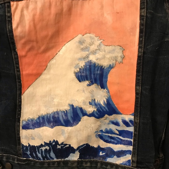 - “The Great Wave off Kanagawa” J. Crew denim jean jacket - Picture 4 of 4